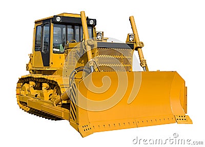 New yellow bulldozer Stock Photo