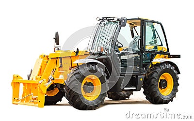 New yellow tractor Stock Photo