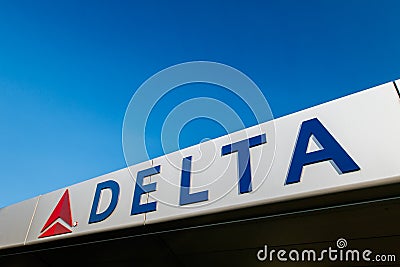 Delta Airlines sign Editorial Stock Photo
