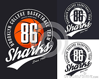 New york basketball team t-shirt print Vector Illustration