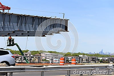New york belt pkwy bridge construction progress Editorial Stock Photo