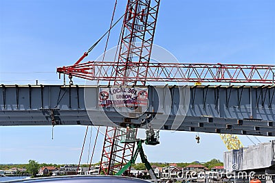 New york belt pkwy bridge construction progress Editorial Stock Photo