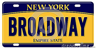 New York License Plate Big Apple Broadway Stock Photo