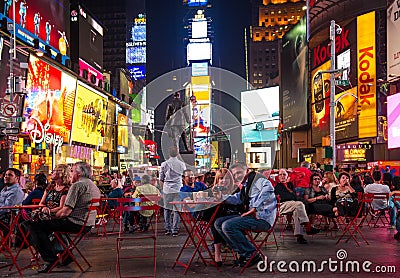 New York, Broadway. Time Square by night Editorial Stock Photo