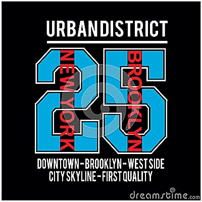 New York Brooklyn Famous place typography t shirt vector Vector Illustration