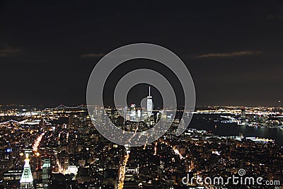 New York City aerial view Manhattan Stock Photo