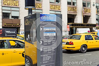 New York City bike sharing station Editorial Stock Photo