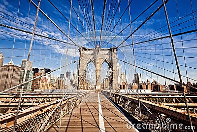 New York City Brooklyn Bridge Stock Photo