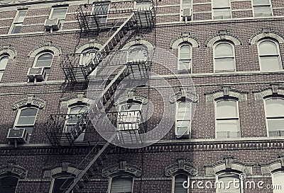New York city. Building vintage. Old style image Stock Photo