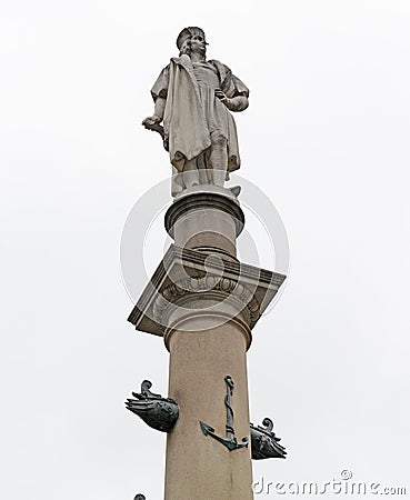 Christopher Columbus Statue in New York City Editorial Stock Photo