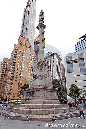 Christopher Columbus Statue in New York City Editorial Stock Photo