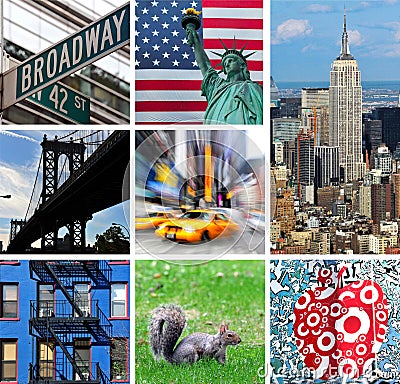 New York City Collage Editorial Stock Photo