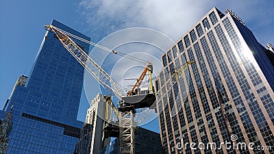 New York City Crane Work, Midtown, NYC, NY, USA Editorial Stock Photo