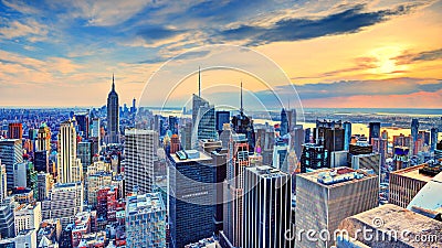 New York City at Dusk Stock Photo