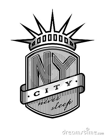 New York city emblem, vintage style. Vector illustration. Vector Illustration