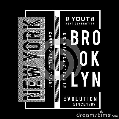New york city evolution graphic typography t shirt Cartoon Illustration