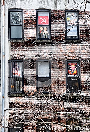 Anti Trump Protest Building Editorial Stock Photo