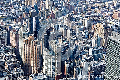 New York City Manhattan aerial view with skyscrapers Stock Photo