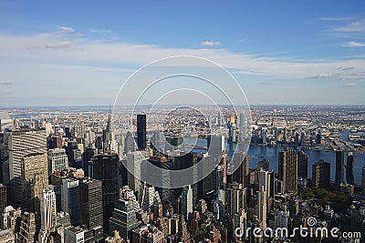 New York City Manhatten USA Skyline Sky Editorial Stock Photo