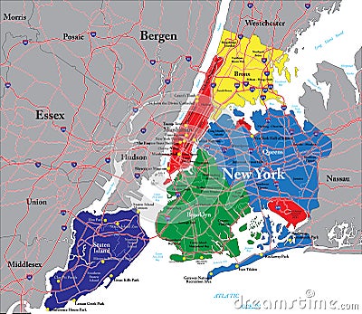 New York City map Vector Illustration