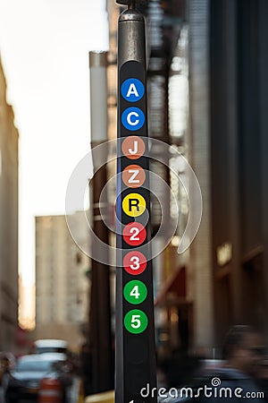 New York City metro line sign Stock Photo