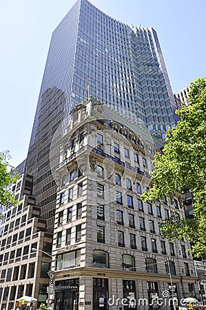 New York City,2nd July: HSBC Office Building Center from the fifth avenue in Manhattan from New York City in United States Editorial Stock Photo