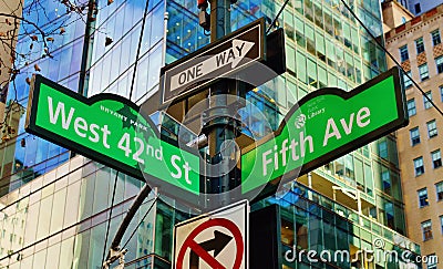 New York City 42nd Street Busy Urban Streets Manhattan Midtown Business District Editorial Stock Photo