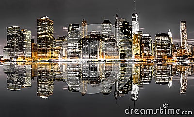 New York City night view Stock Photo