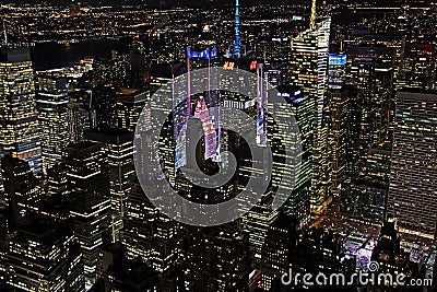 New York City nighttime skyline Stock Photo