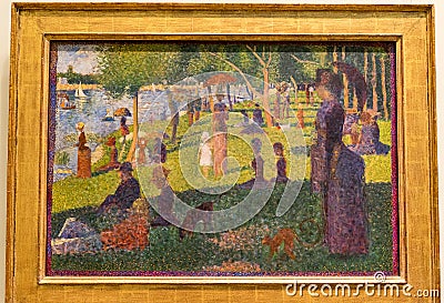 New York City The Met - Georges Seurat - A Sunday Afternoon on the Island of La Grande Editorial Stock Photo