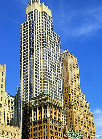 New york city office buildings glass exterior Stock Photo