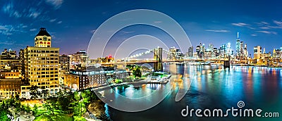 New York City panorama by night Stock Photo