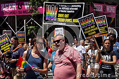 New York City Pride Parade - Protesting Trump Editorial Stock Photo