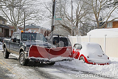 New York City ready for clean up after massive Snow Storm Juno strikes Northeast Editorial Stock Photo