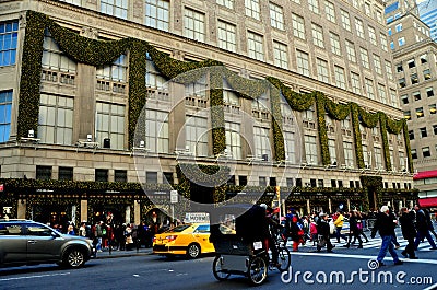 New York City: Saks Fifth Avenue Editorial Stock Photo