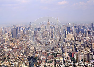 New York City skyline, aerial view, Manhattan Stock Photo