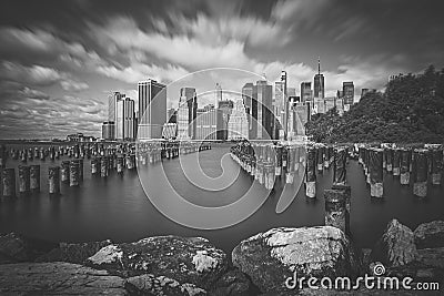 New York City Skyline from the pier Editorial Stock Photo