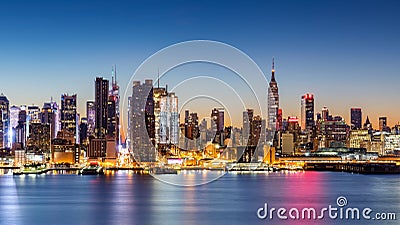 New York City skyline at dawn Stock Photo