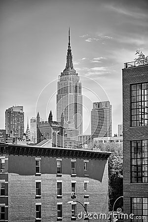 New York City skyline with Empire State Building. Editorial Stock Photo