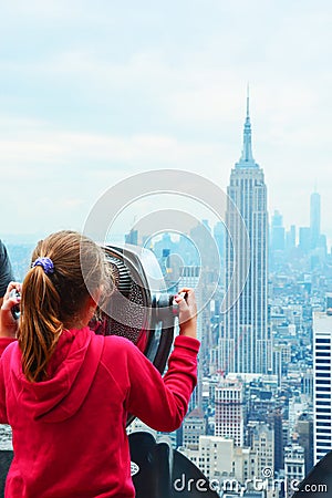 New York City Skyline - Midtown and Empire State Building, view from Rockefeller Center Editorial Stock Photo