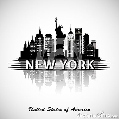 New York City skyline Vector Illustration