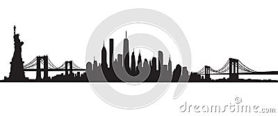 New York City Skyline Vector Vector Illustration