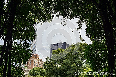 new york city skyscrapers and skyline facade of an building Stock Photo