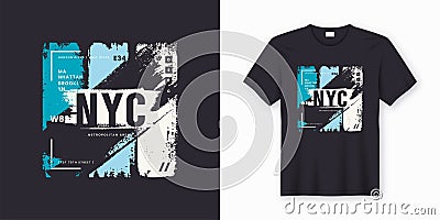 New York City stylish t-shirt and apparel abstract design Vector Illustration