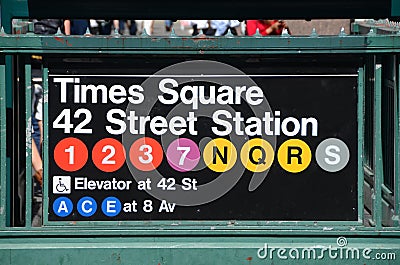 New York City Subway Times Square Station Stock Photo