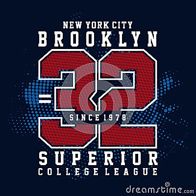 New York City T-shirt typography print New York urban theme graphic cool design classic vintage Vector Illustration