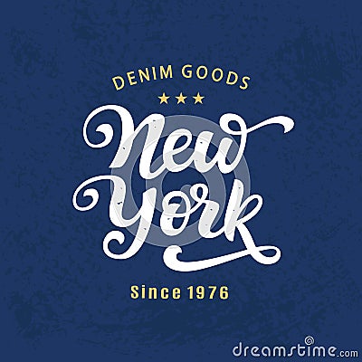 New York City Typography with hand written modern calligraphy Vector Illustration