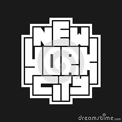 New York City Typography poster. Concept for print production. Vector Illustration