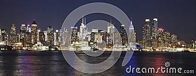 The New York City Uptown skyline in the night Stock Photo