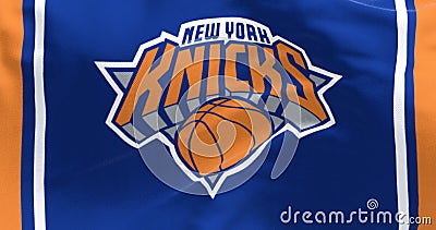 Close-up of New York Knicks flag waving Cartoon Illustration